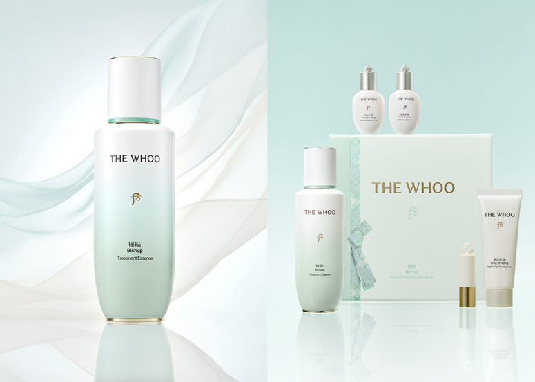 THE WHOO【清透粼光限定版】秘貼 循環修護肌底精華增量套裝 凝萃韓方廷園氣韻 煥啟盛夏循環光采
